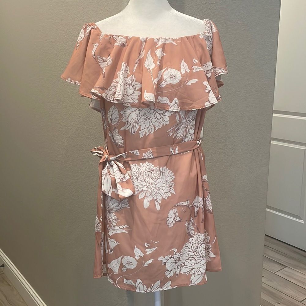 Stella Beach Laguna Off Shoulder Ruffle Mini Dress Size L
